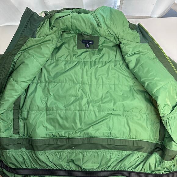 Lands End Green Insulated Primaloft Winter Coat Mens Size Medium M 38-40 Skiing - Picture 5 of 14